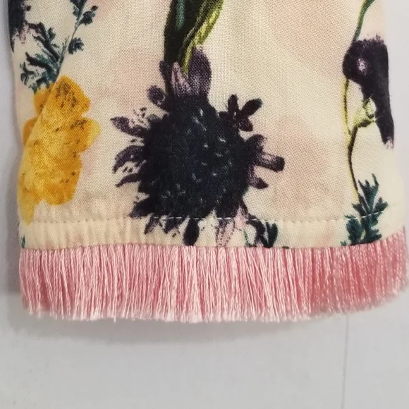 H&M Floral Fringe Button Down Blouse Size 6 - Picture 4 of 9